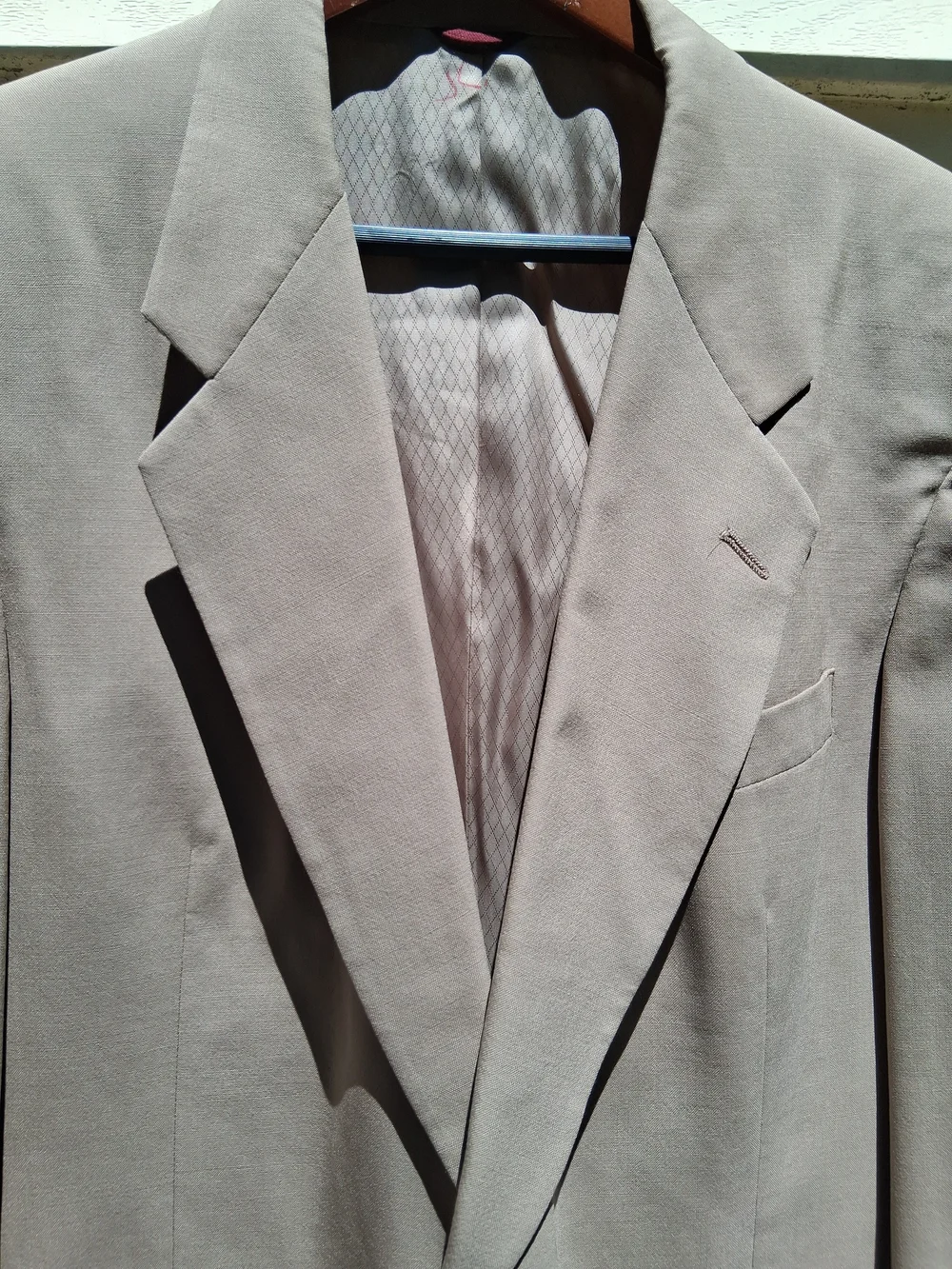 Vintage Hart Schaffner & Marx Blazer Mens 42R Beige Virgin Wool